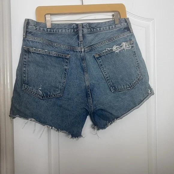 Agolde Riley High Rise Slim Leg Shorts Size 32 - Picture 6 of 8